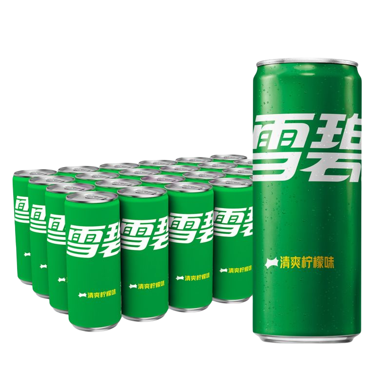 雪碧 Sprite 柠檬味 汽水 碳酸饮料 330ml*24罐 摩登罐 整箱装 可口可乐出品 新老包装随机发货
