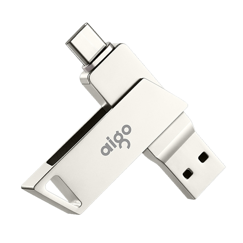 爱国者（aigo）32GB Type-C USB3.1 手机U盘 U350 银色  双接口手机电脑两用