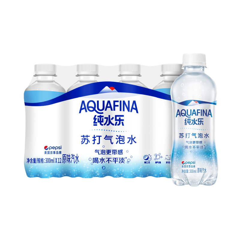 纯水乐 AQUAFINA 纯水乐苏打气泡水（汽水）300ml *12瓶