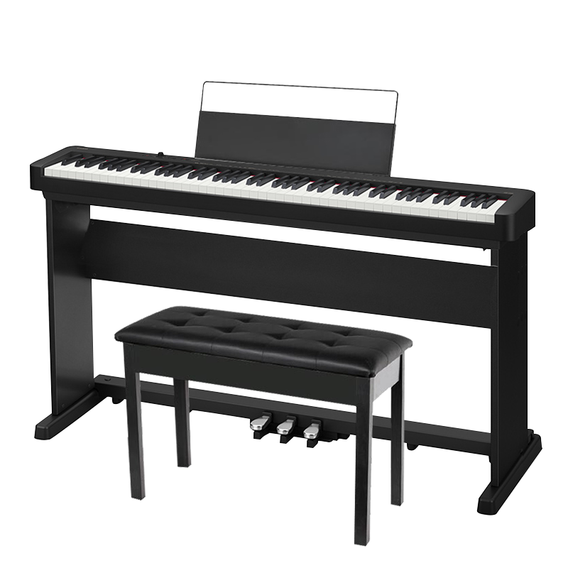 卡西欧（CASIO）电钢琴CDP-S150智能数码钢琴88键重锤电子钢琴黑色套机+琴架+礼包
