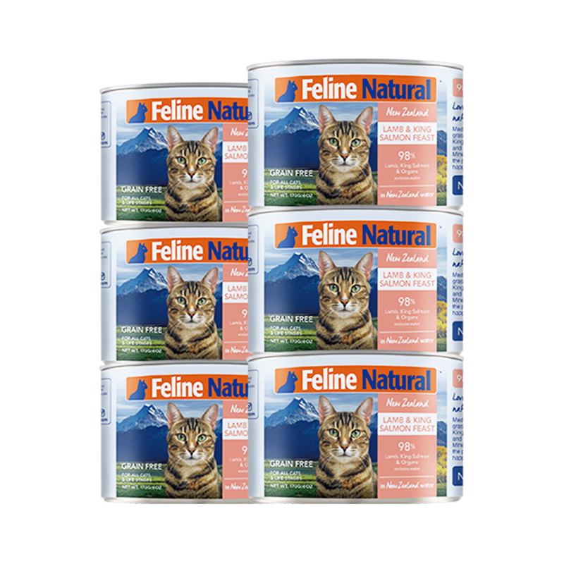 K9 Natural 新西兰进口猫零食猫罐头 成幼猫通用主食罐头羊心帝王鲑170g*6