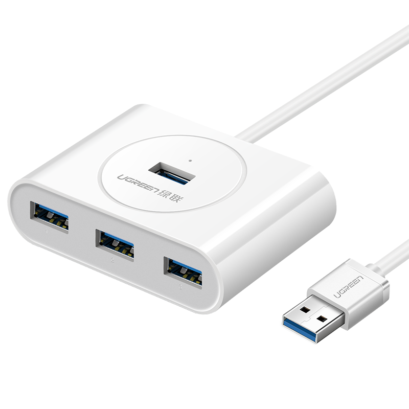 绿联USB3.0分线器 高速4口拓展坞HUB集线器 USB扩展坞 笔记本电脑一拖四多接口转换器延长线带供电口 1.5米