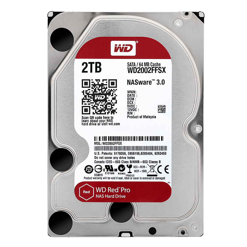 西部数据(WD)红盘Pro 2TB 网络储存硬盘(NAS硬盘/SATA6Gb/s/64M缓存/WD2002FFSX)