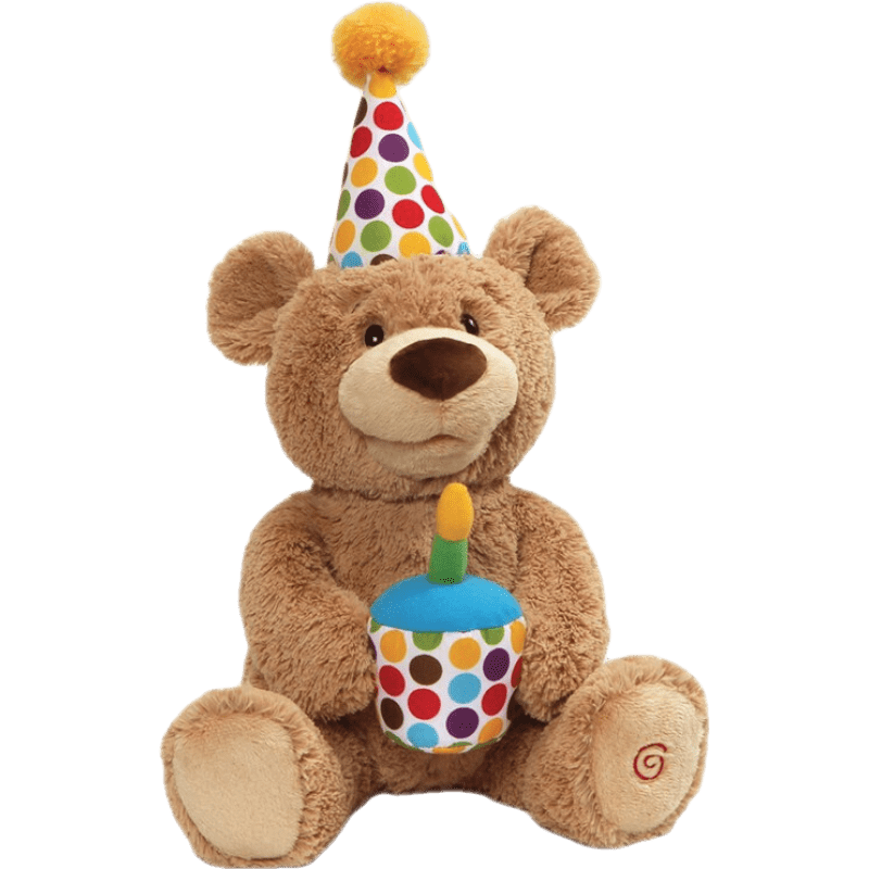 GUND生日快乐熊毛绒玩具圣诞礼物礼盒装泰迪发声安抚玩偶公仔送女友 声动生日熊