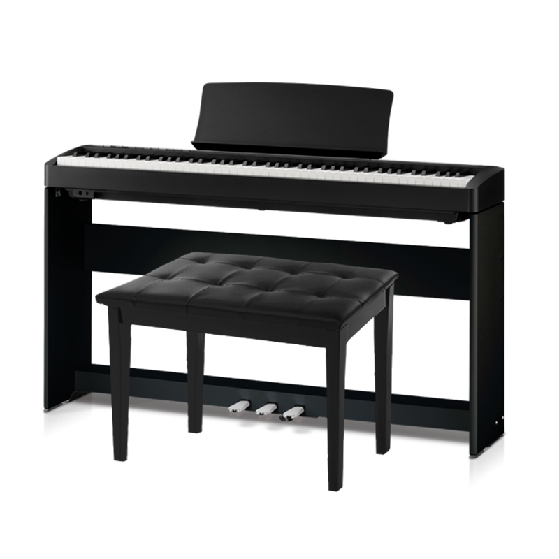 卡瓦依（KAWAI）电钢琴ES120 便携式88键重锤逐键采音 成人儿童入门演奏数码钢琴 ES120黑色+木架+三踏板+琴凳礼包