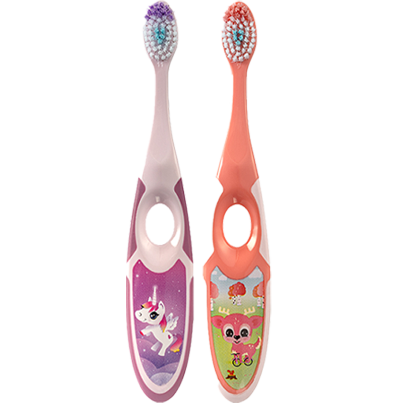 Jordan挪威进口牙刷 婴幼儿童宝宝牙刷 软毛护龈训练小刷头 3-5岁2支装(颜色随机)