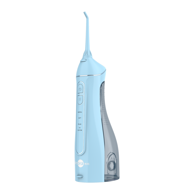 博皓冲牙器5025A 智能洗牙器水牙线洁牙器美牙仪 电动牙齿清洁器预防牙结石 便携立式 礼物女士 勇气蓝