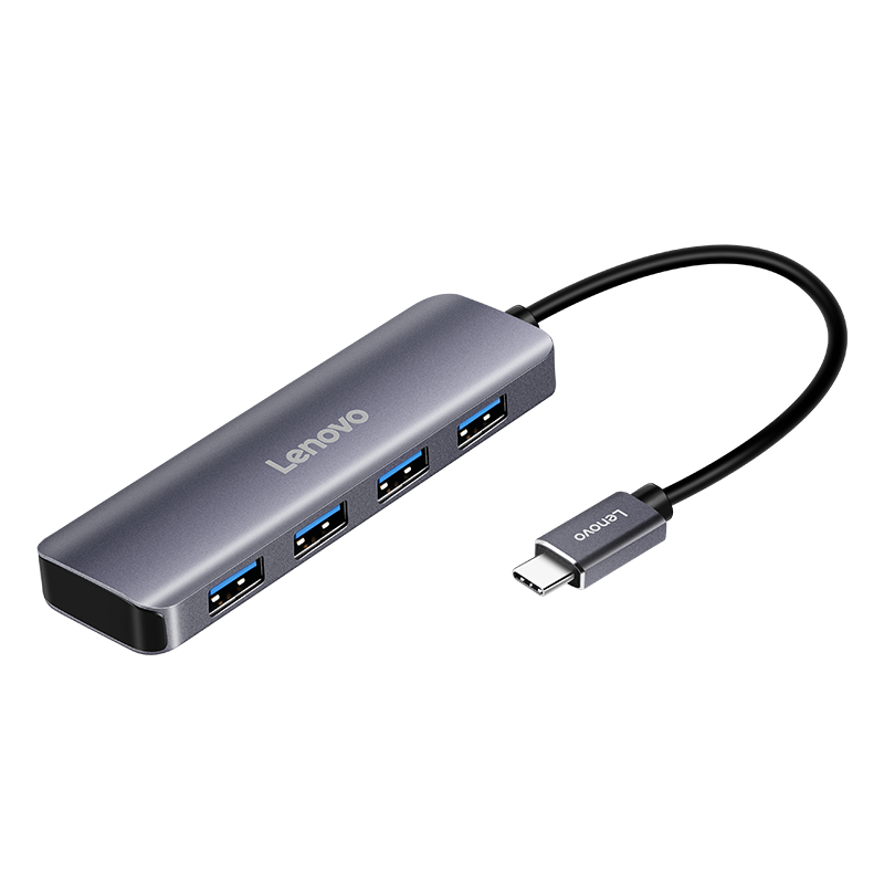 联想 （lenovo）Type-C拓展坞扩展坞转USB3.0分线器四合一高速HUB集线器笔记本电脑转接头延长线一转四转换器