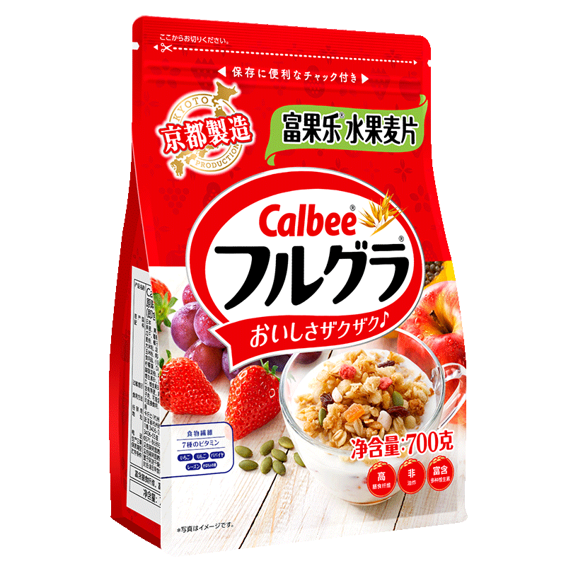 卡乐比 早餐水果燕麦片 原味700克 日本进口食品 方便代餐 即食零食