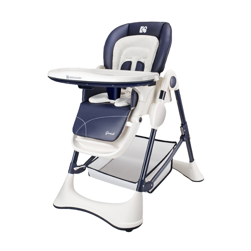 karmababy卡曼宝宝餐椅可折叠便携式多功能小孩婴儿椅子儿童吃饭餐桌座椅 Gentry-pro（地中海蓝）