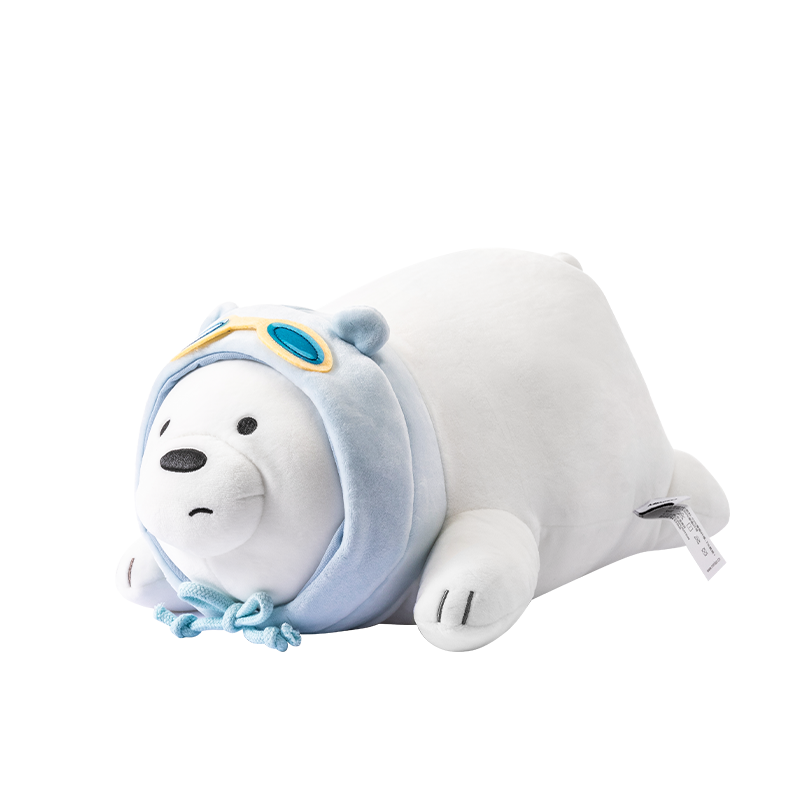 名创优品（MINISO）咱们裸熊系列白熊抱枕 趴姿公仔毛绒玩具抱觉卧室办公室生日礼物