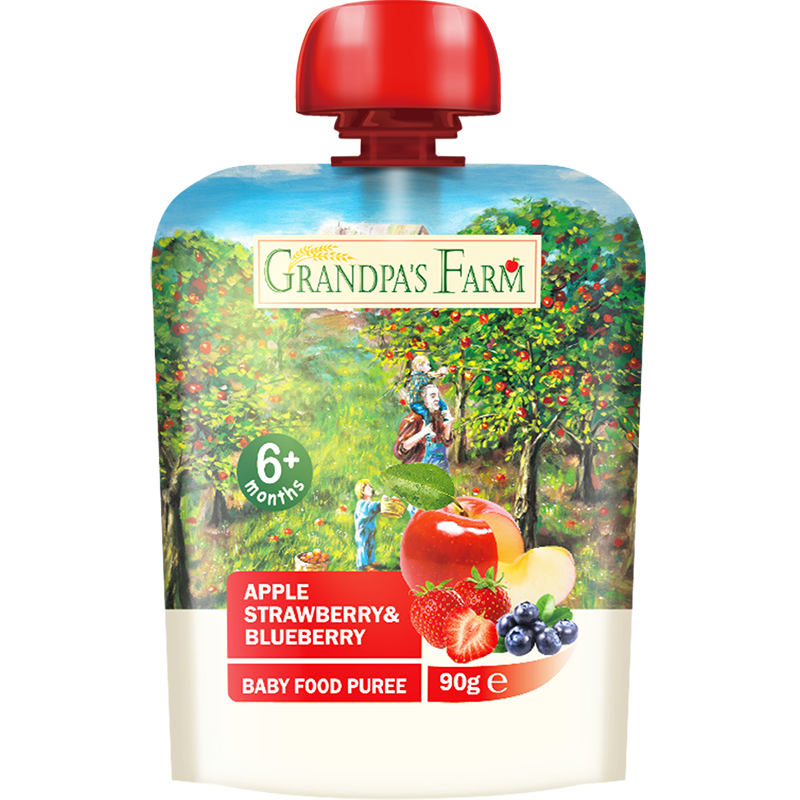 爷爷的农场（Grandpa's Farm）爷爷的农场(Grandpa's Farm)进口宝宝果泥 宝宝辅食果泥吸吸袋 苹果草莓蓝莓泥90g