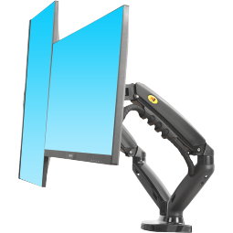 NB F160黑色 显示器支架 双屏拼接电脑支架 免打孔双屏显示器支架臂 桌面显示器底座伸缩旋转升降 17-27英寸