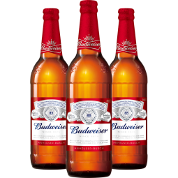 百威（Budweiser）淡色拉格啤酒 600ml*12瓶 大瓶 整箱装 送礼年货