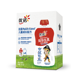 优诺(yoplait) 儿童酸奶陪你长高A2β -0%蔗糖原味发酵乳110g*4袋 
