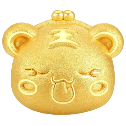 老庙黄金 3D足金十二生肖手串兔年本命年手链黄金转运珠红绳男女款 生肖兔 单个转运珠约：0.9g