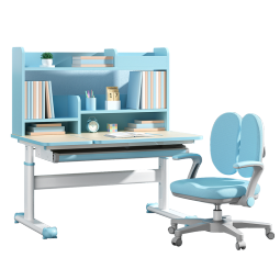 多彩鱼儿童学习桌椅套装书桌写字桌中小学生可升降儿童书桌椅套装 梦想蓝经典款丨80cm桌+工学椅