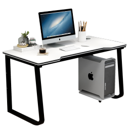 雅美乐 电脑桌简易办公家用书桌学习桌写字桌 暖白色120*60加固版