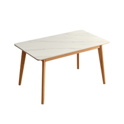 京东京造北美橡木实木餐桌 实木岩板餐桌 现代简约饭桌桌子 1.4米单餐桌