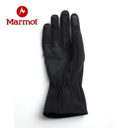 土拨鼠（Marmot） 秋冬男女款M1软壳手套户外保暖可触屏防风手套 黑色-灰色1087 S