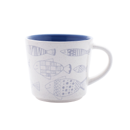 佳佰 釉下彩陶瓷马克杯 情侣水杯办公咖啡杯茶杯牛奶杯麦片杯 小鱼
