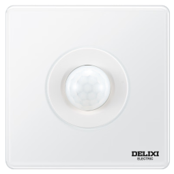 德力西（DELIXI）插座网线面板 墙壁电话面板声控感应灯墙开超薄大板CD882雪峰白色 红外延时开关