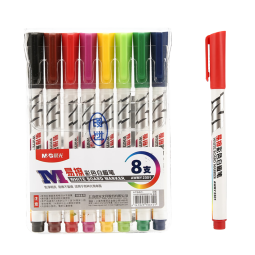 晨光(M&G)文具8色彩色白板笔 儿童绘画涂鸦记号笔 易擦会议笔 8支装AWMY2301