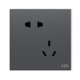 ABB墙壁插座 盈致系列 无边框灰色 86型电源 五孔10只装（预售款）
