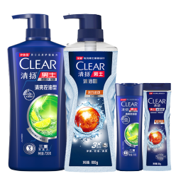 清扬（CLEAR）洗发沐浴套装活力运动沐浴露700g+100g 清爽控油洗发水720g+100g 