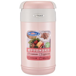 虎牌（TIGER）日本原装进口不锈钢保温饭盒高性能菜汤盒LWR-A092-PG粉色920ml