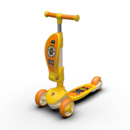 乐的Luddy滑板车儿童2-6岁1宝宝多功能可坐可骑滑二合一滑滑踏板车 1066橙色-单用（乐的定制款）