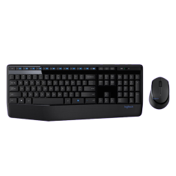 罗技（Logitech） MK346P（MK345）无线办公键鼠套装 键盘鼠标套装 全尺寸带手托 MK346P黑色