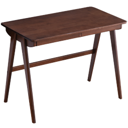 家逸 实木书桌电脑桌书房学习桌学生写字桌简约办公桌子胡桃色1.2米