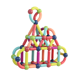 智邦（ZBOND TOY）百变磁力棒积木儿童启蒙早教大颗粒创意拼装磁性吸铁石球智力玩具 【76件套】-收纳桶+教材