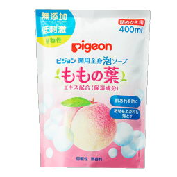 贝亲（Pigeon）宝宝婴儿洗浴二合一儿童桃叶精华温和400ml替换装日本原装进口