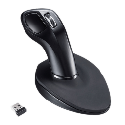 SANWA SUPPLY 人体工学无线鼠标 立式竖握 自定义按键 附软垫掌托 汽车档把设计 大手适用 黑色 无线 （附接收器）