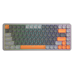 红龙（REDRAGON）TL84-B 矮轴机械键盘 84键电竞游戏键盘热插拔PBT办公键盘 深灰橙-红轴