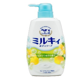 牛乳石碱（COW）滋润保湿沐浴露 柚子味 550ml 日本进口沐浴乳 滋润肌肤 绵密泡泡