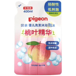 贝亲（Pigeon）婴儿洗发沐浴露  洗发沐浴二合一 补充装  桃叶精华 400ml IA228