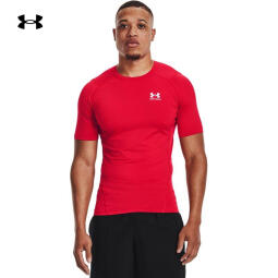 安德玛（UNDERARMOUR） HeatGear Armour男子训练运动短袖紧身衣1361518 红色600 XL