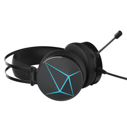 达尔优 EH722 头戴式7.1声道游戏耳机 电竞耳机 吃鸡耳机(有线电脑耳机 绝地求生 耳麦外设) 黑色蓝光版-USB+3.5mm