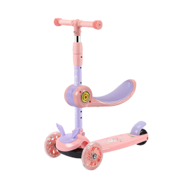 米迪象儿童滑板车宝宝滑行车可拆卸踏板车可坐可骑2-6岁闪光音乐助步车 小兔基础款-普通轮无音乐彩光