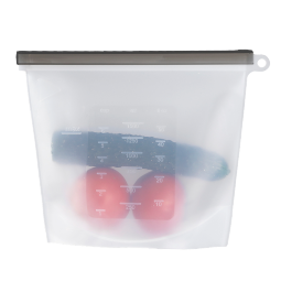 LIUIUSU家用加厚硅胶保鲜袋密封袋 冰箱冷藏食品袋子厨房耐高温便携冰袋 透明色-1只装 1000ML