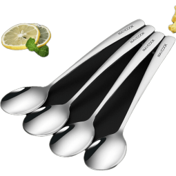 美厨（MAXCOOK） 304不锈钢汤勺汤匙 加大加厚勺子圆底餐勺饭勺汤勺调羹 304不锈钢圆勺4件套MCGC9533