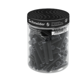 施耐德（Schneider） 德国原装进口非碳素钢笔水墨胆墨囊/墨水/上墨器/改错笔欧标通用钢笔配件 黑色100支装墨胆6801