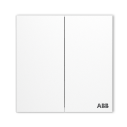 ABB 开关插座面板 盈致系列白色 无边框纯平开关面板 86型墙壁电源 双开单控