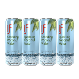if泰国进口 if椰子汁气泡水 果汁汽水碳酸饮料 椰子味330ml*4瓶
