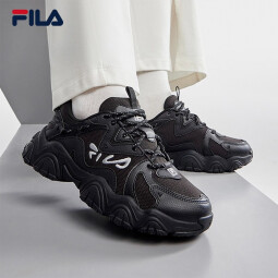 FILA 斐乐官方女鞋复古运动鞋2023春季新款猫爪鞋4代休闲鞋老爹鞋 黑-BK 37.5