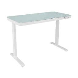乐歌（Loctek） 电动升降桌智能电脑桌 家用简约镜面升降桌站立办公书桌学习桌E7 白色桌腿+冰川白玻璃
