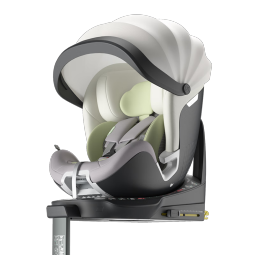 Babyfirst宝贝第一灵悦Pro婴儿童安全座椅汽车0-7岁360旋转i-Size车载坐椅 椰奶白（官配版）